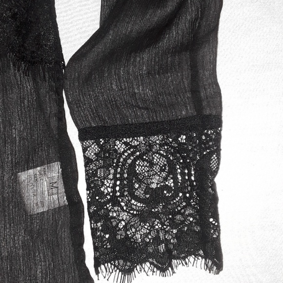 Black Shirt dress sheer/Lace - Picture 3 of 8